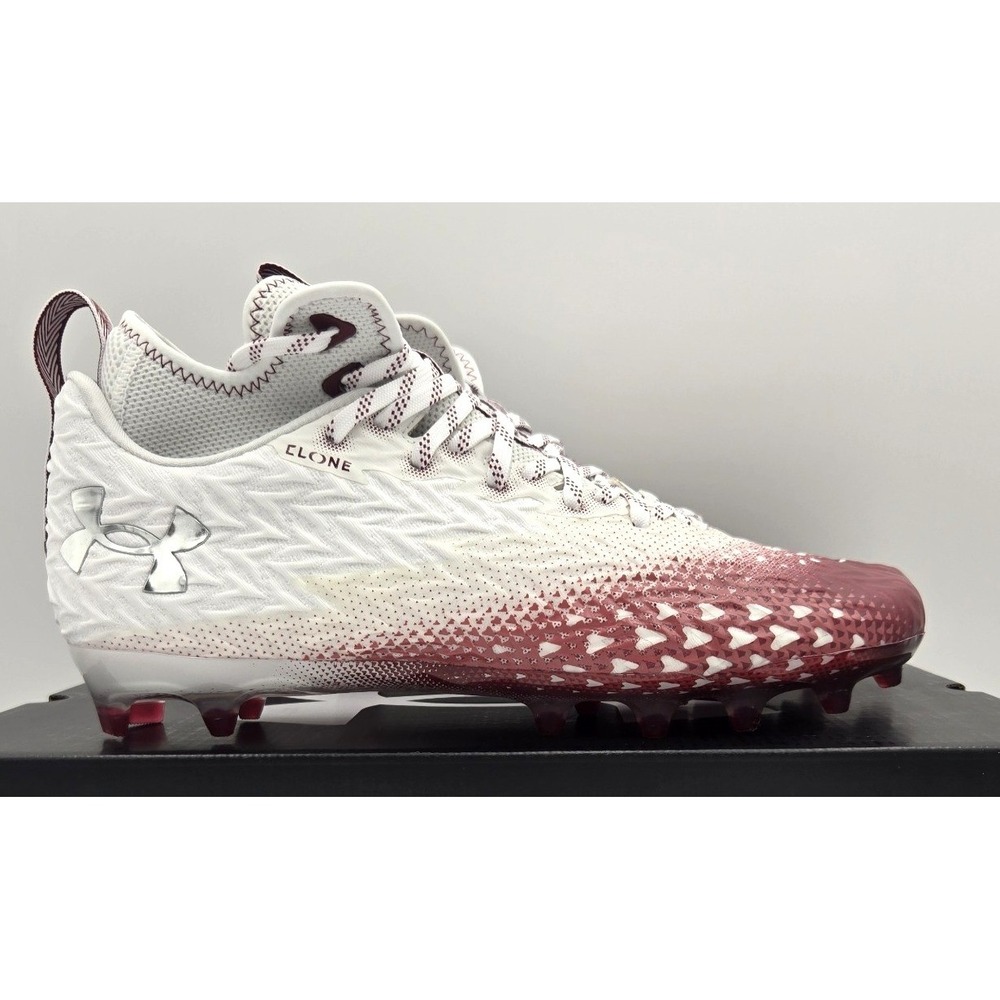 Under Armour Men's Spotlight Clone 3.0 MC Football Cleats White/Red Size 12 UA